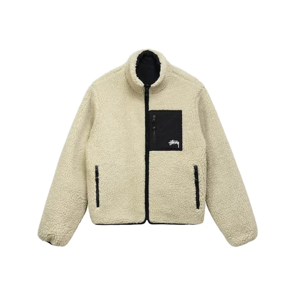 Stussy 8 Ball Sherpa Reversible Jacket NaturalStussy 8 Ball Sherpa ...