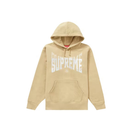 Supreme Rhinestone Shadow Hooded Sweatshirt Dark Tan