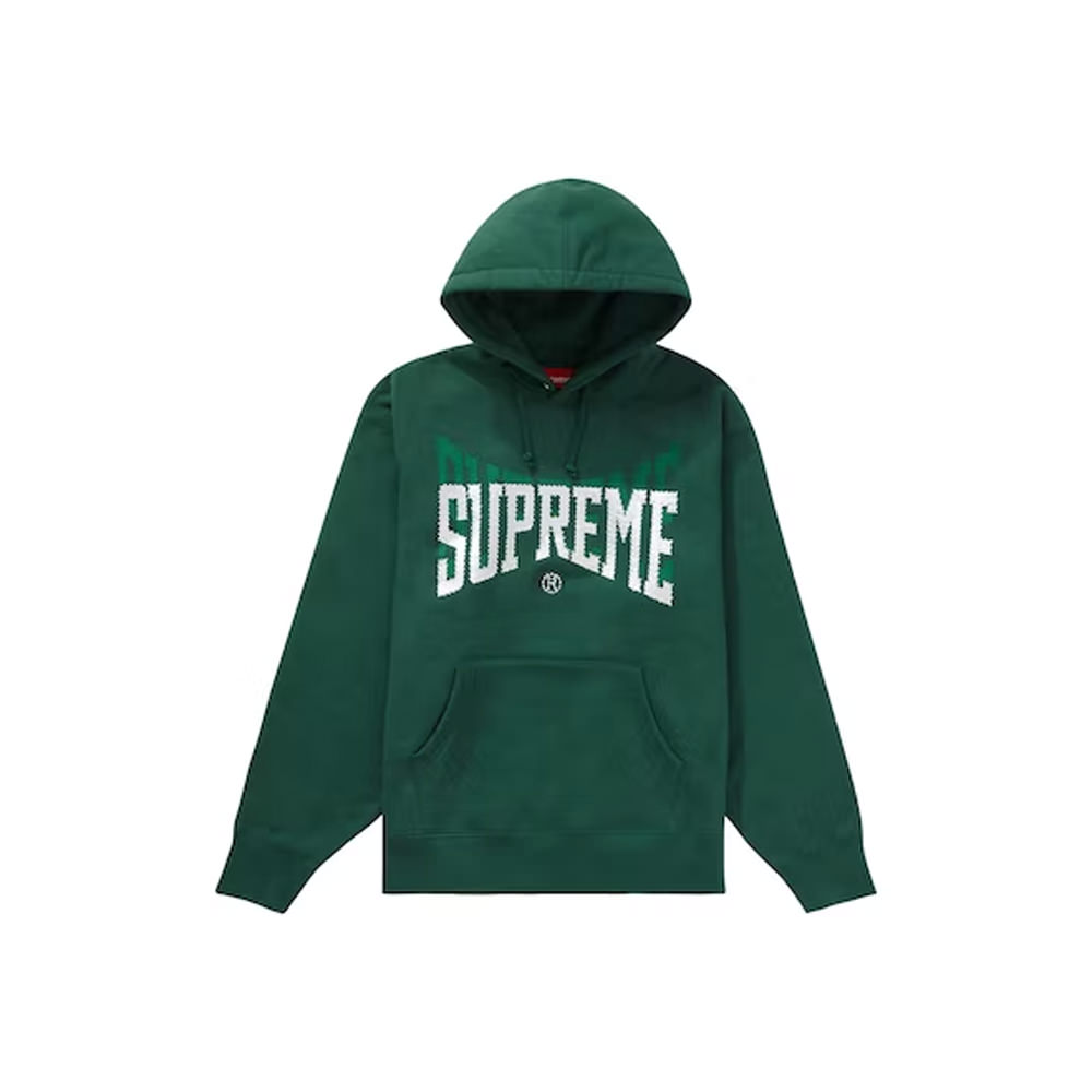Supreme Rhinestone Shadow Hooded Sweatshirt Dark GreenSupreme