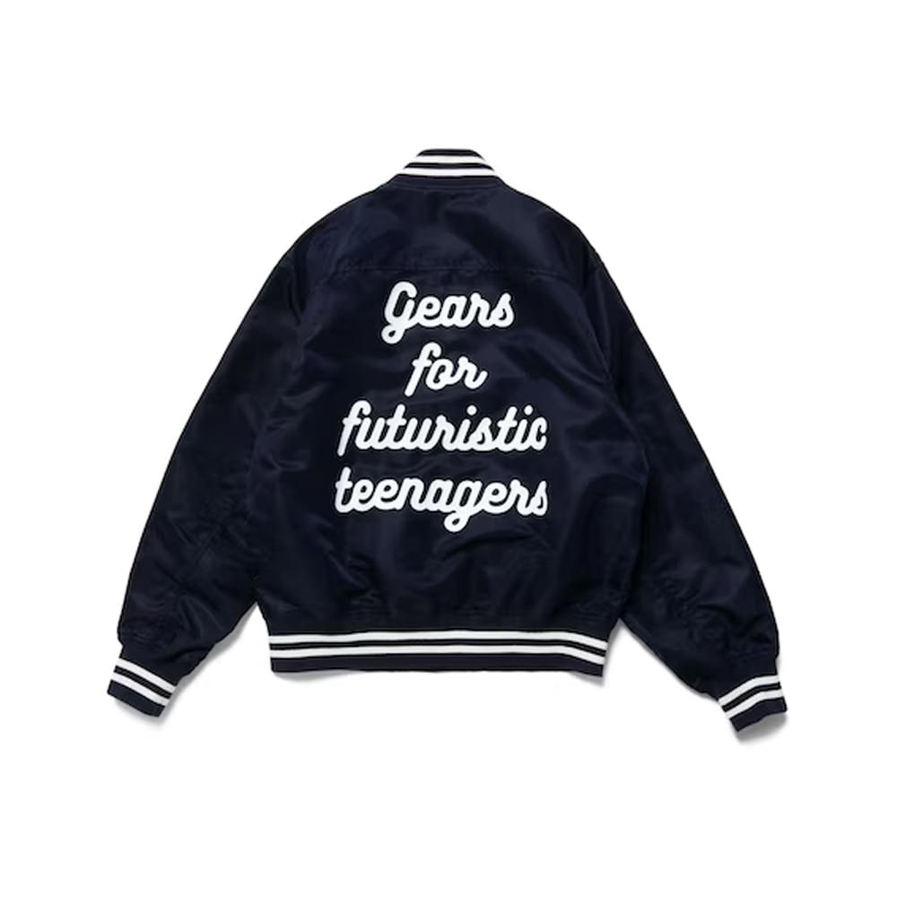 Human Made Nylon Stadium Jacket NavyHuman Made Nylon Stadium