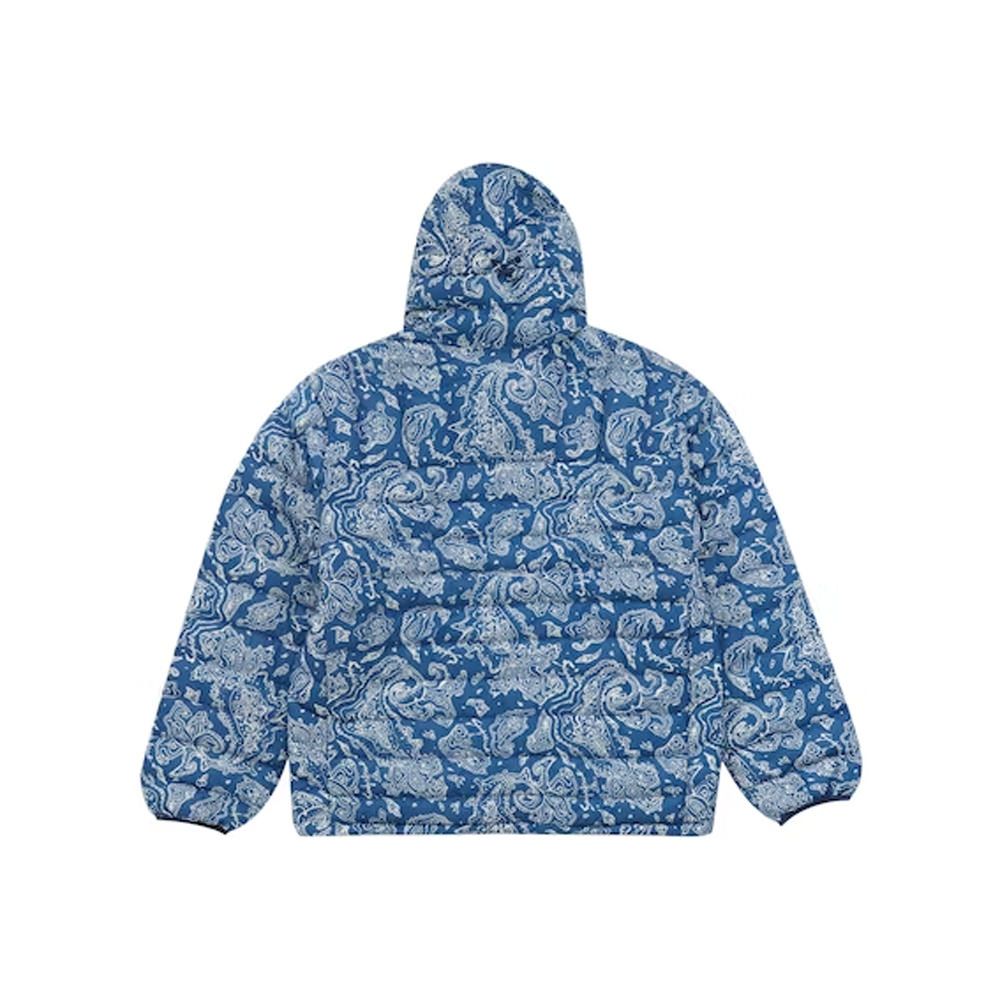 Supreme Puffer Backpack Blue Paisley