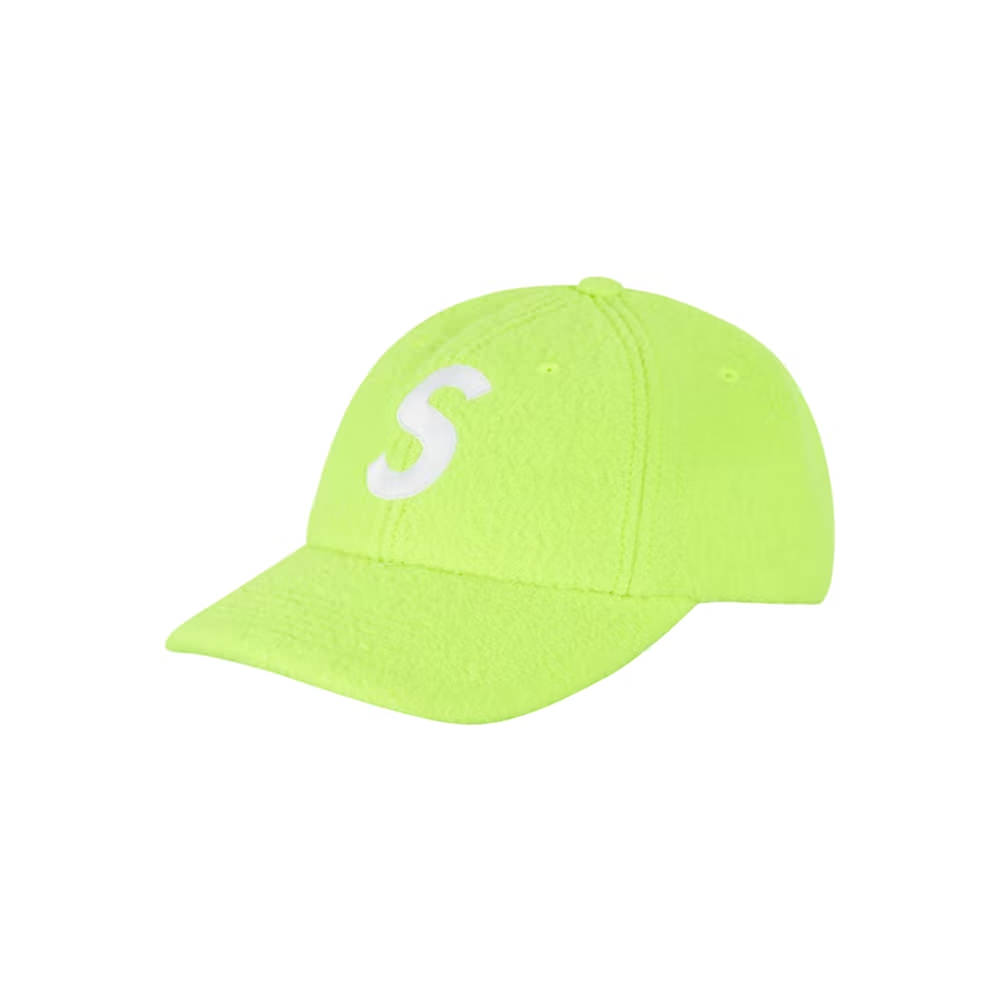 Supreme Boiled Wool S Logo 6-Panel Fluorescent Green