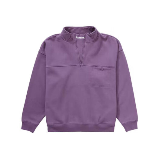 Supreme Washed Half Zip Pullover Dusty Purple