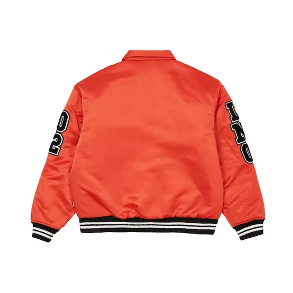 Palace Satin Varsity Jacket Orange