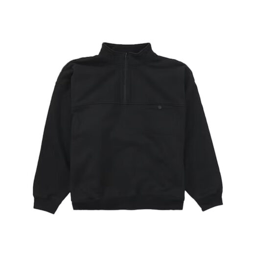 Supreme Washed Half Zip Pullover Black