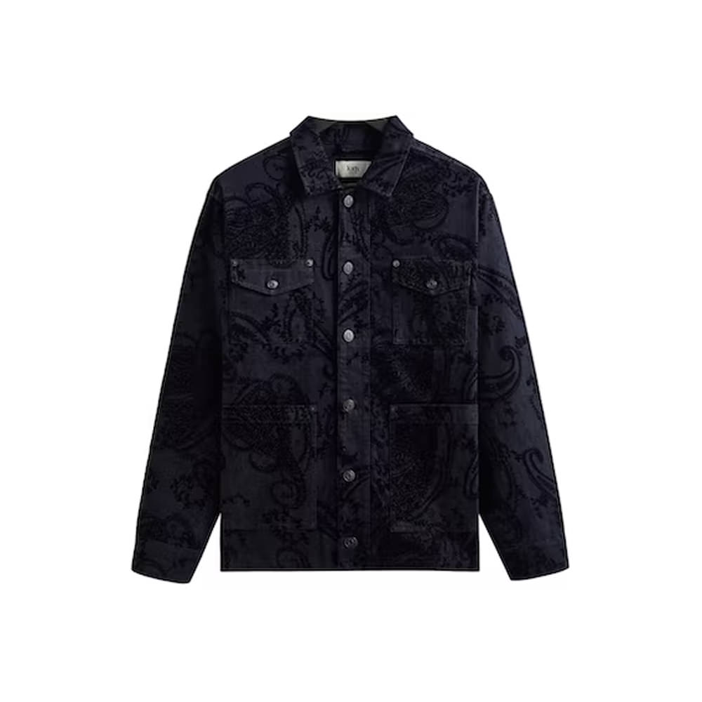 Kith Flocked Denim Willoughby Chore Jacket Dark IndigoKith Flocked