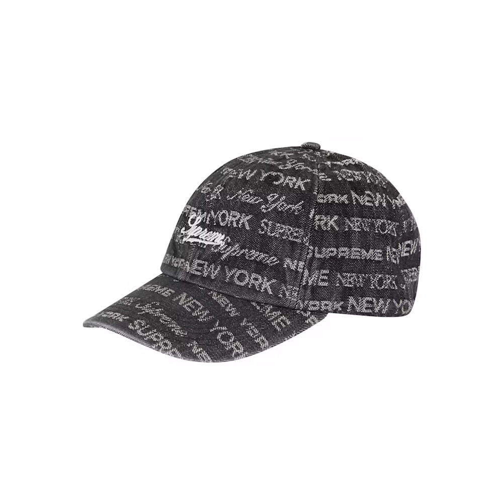 Supreme Multi Type Jacquard Denim 6-Panel BlackSupreme Multi Type