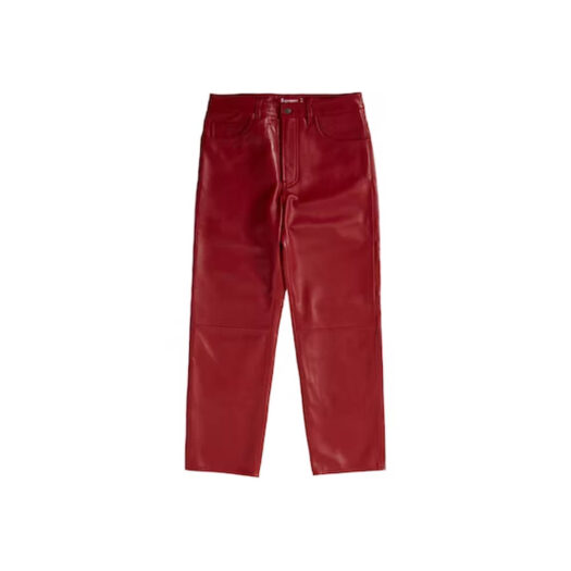 Supreme Leather 5-Pocket Jean (FW22) Red