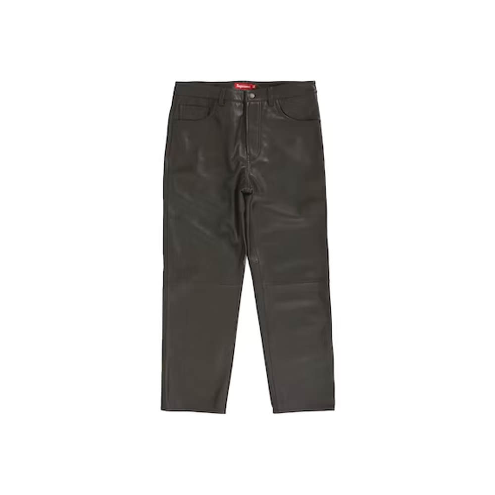 Supreme Leather 5-Pocket Jean (FW22) Brown