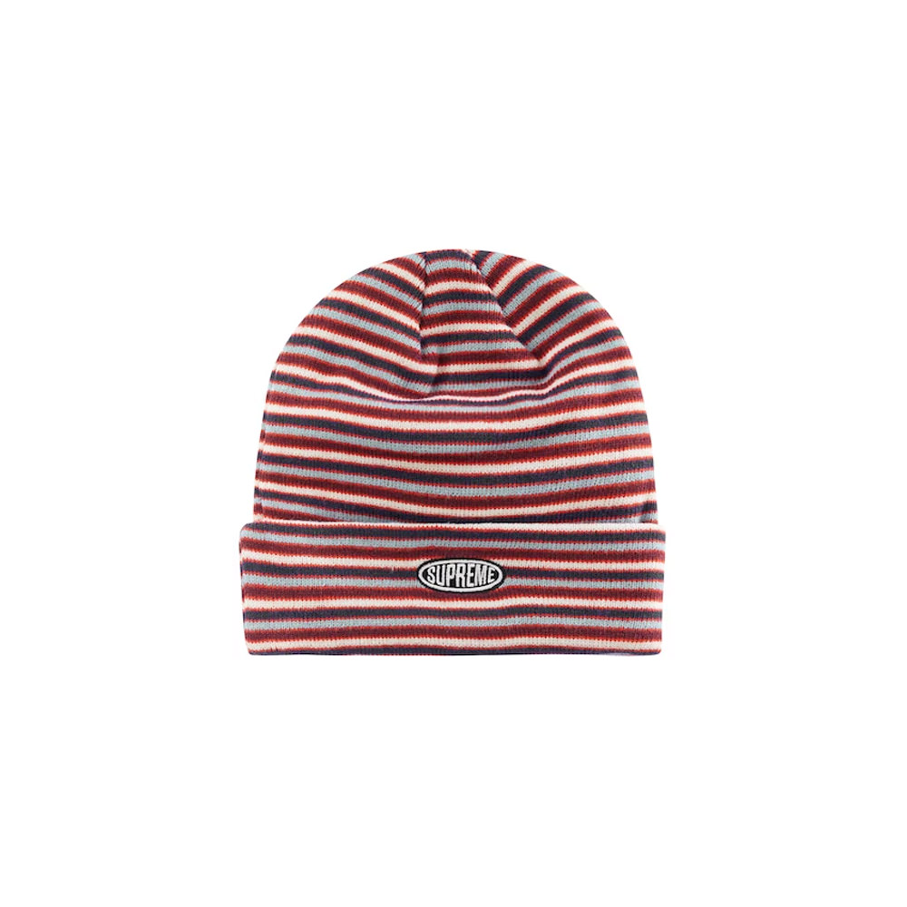 Supreme Multi Stripe Beanie (FW22) RedSupreme Multi Stripe Beanie