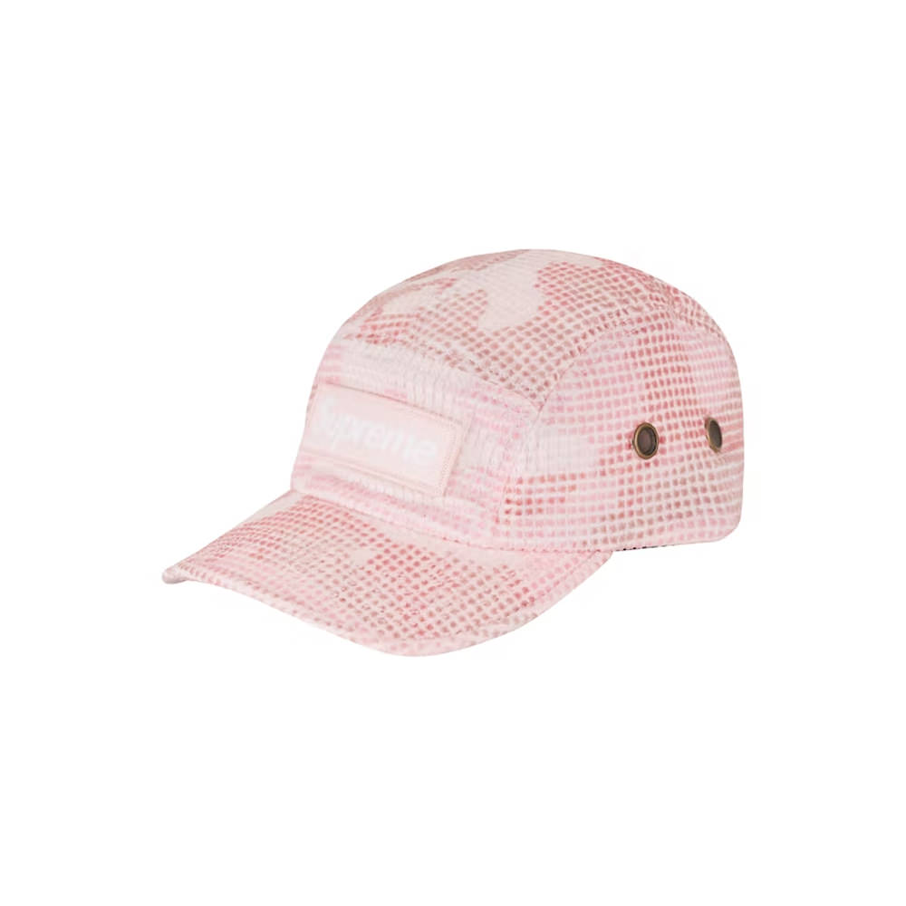 Supreme Camo Grid Velvet Camp Cap Pink CamoSupreme Camo Grid