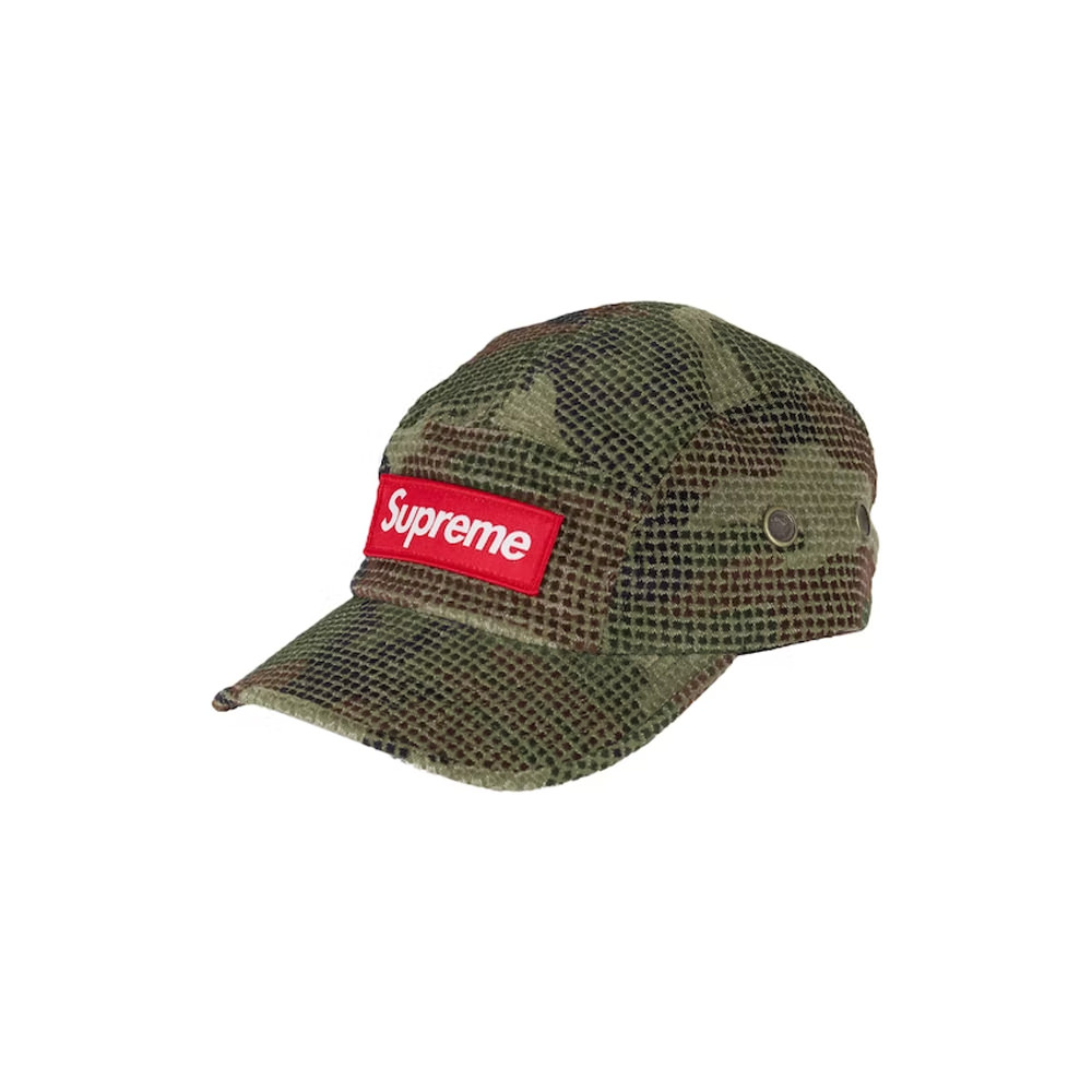 Supreme Camo Grid Velvet Camp Cap Green