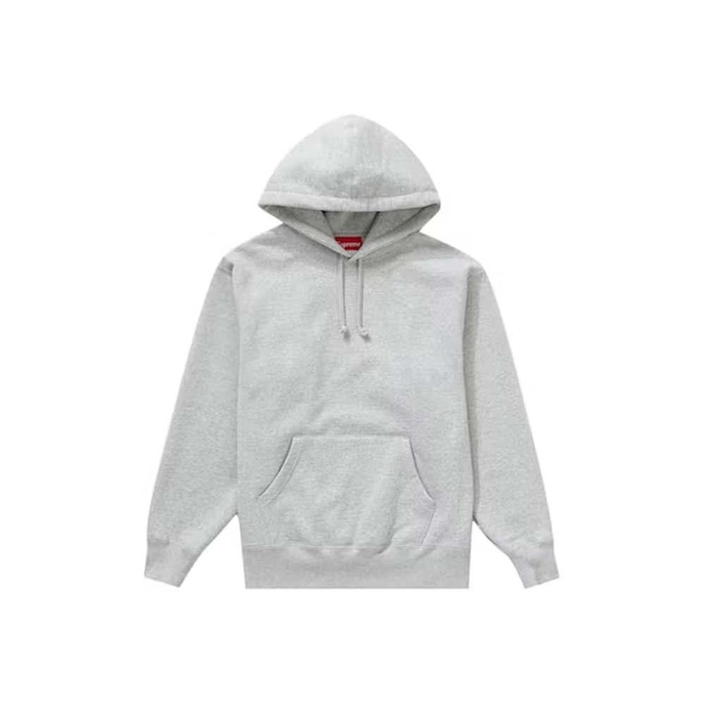 Supreme Satin Appliqué Hooded Sweatshirt Heather GreySupreme Satin 