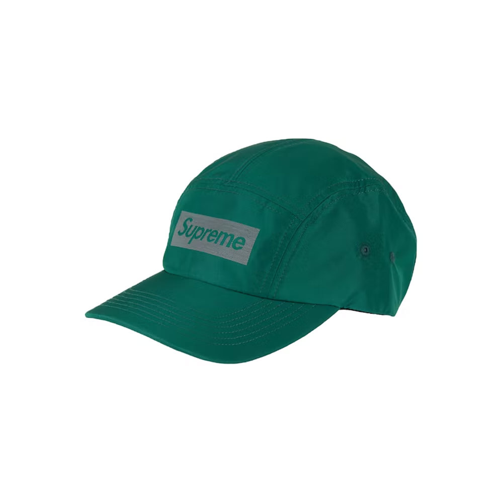 Supreme Reflective Jacquard Logo Camp Cap (FW22) GreenSupreme