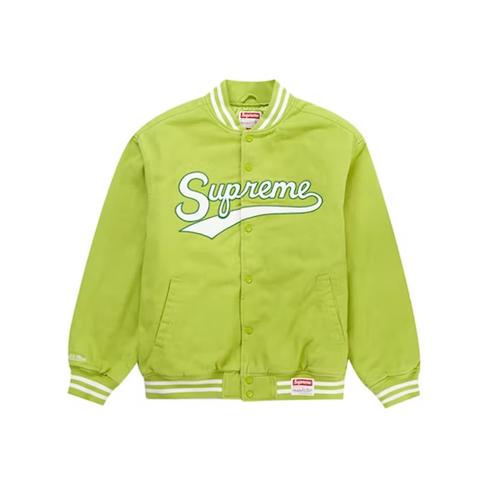 Supreme Mitchell & Ness Doughboy Twill Varsity Jacket Green