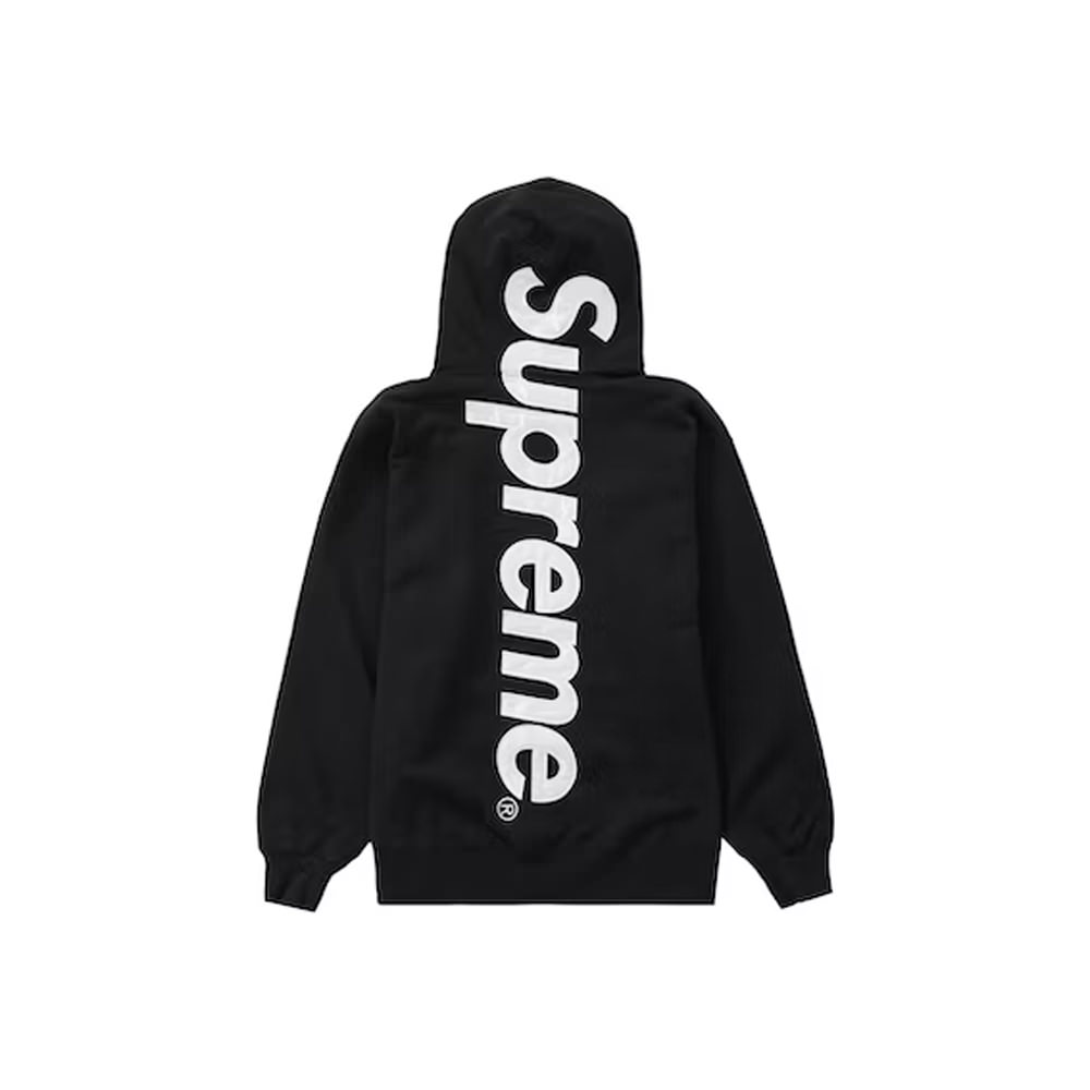 Supreme Satin Appliqué Hooded Sweatshirt BlackSupreme Satin