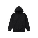 Supreme Satin Appliqué Hooded Sweatshirt Black