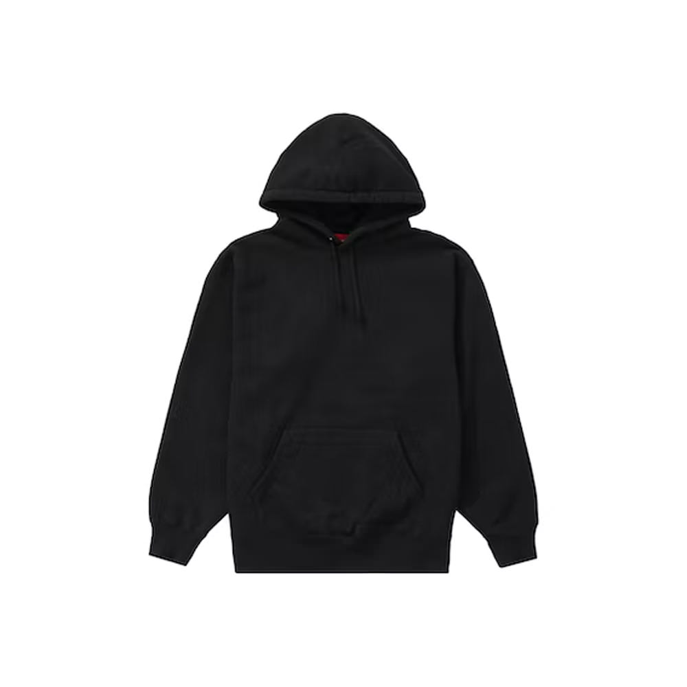 Supreme Satin Appliqué Hooded Sweatshirt BlackSupreme Satin