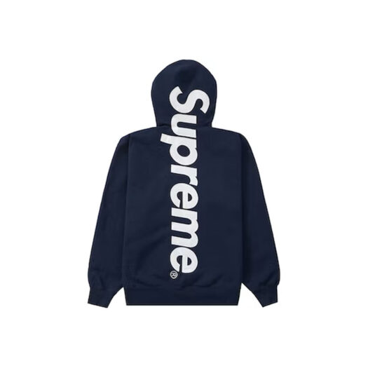 Supreme Satin Appliqué Hooded Sweatshirt Navy