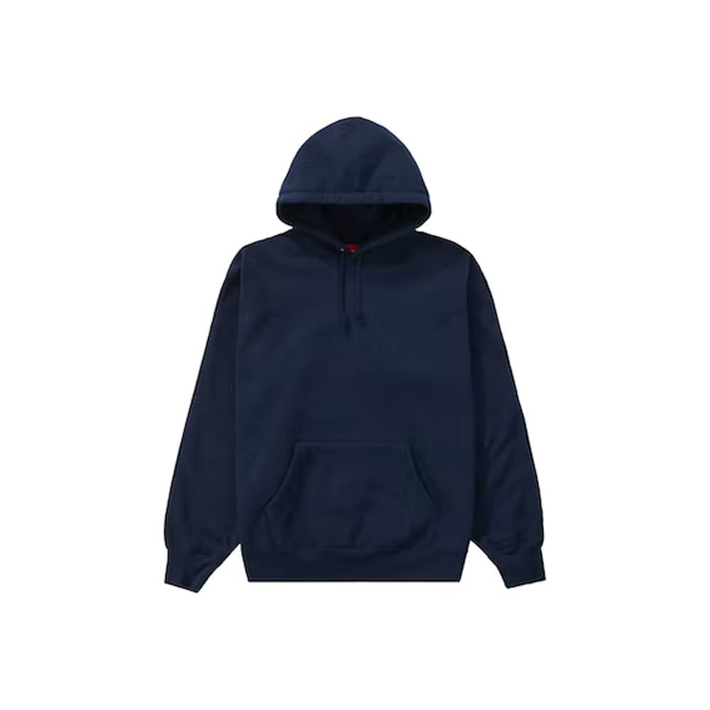 Supreme Satin Appliqué Hooded Sweatshirt Navy