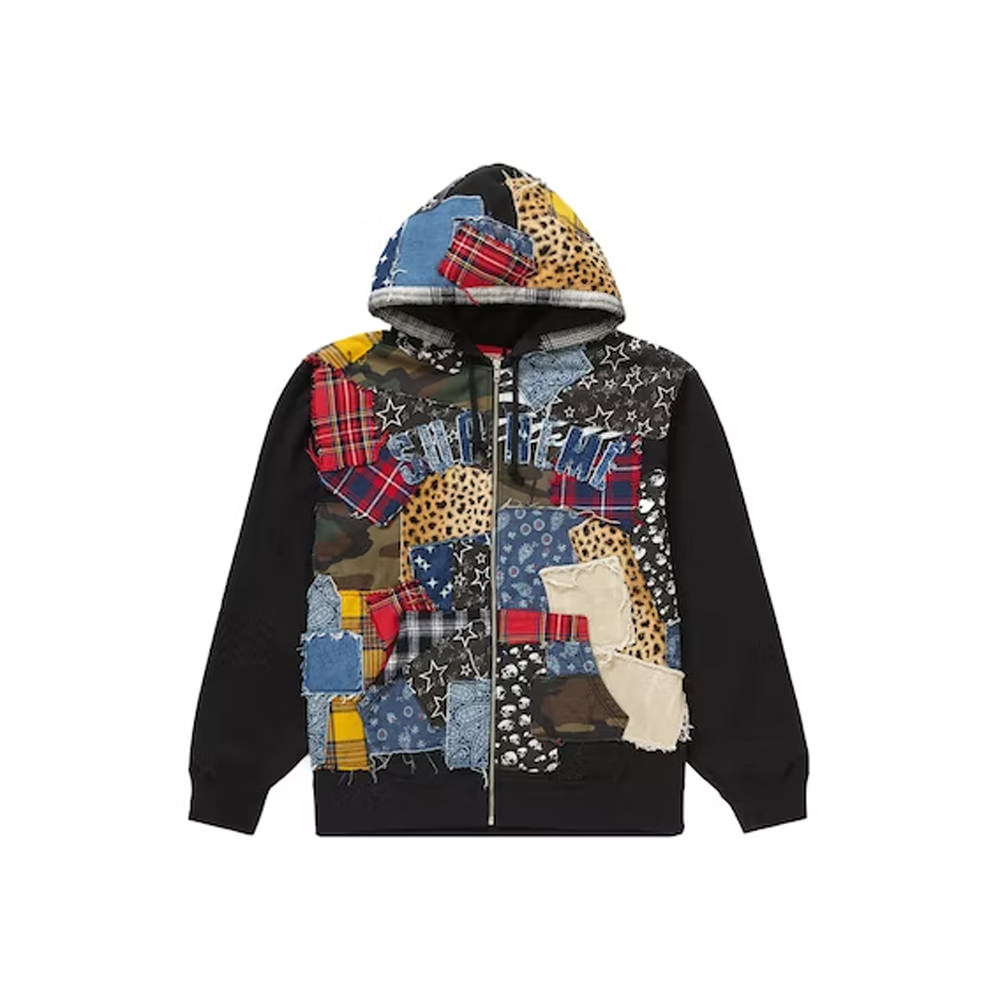美品 supreme patchwork hooded sweatshirt
