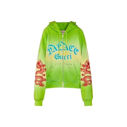 Palace x Gucci Studded and Embroidered Tie-Dye Sweatshirt Green