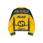 Palace x Gucci Embroideries and Patches Leather Jacket Black