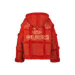 Palace x Gucci Allover GG Embossing Shearling Jacket Red
