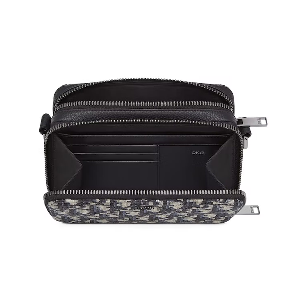 Pouch with Strap Beige and Black Dior Oblique Jacquard  DIOR