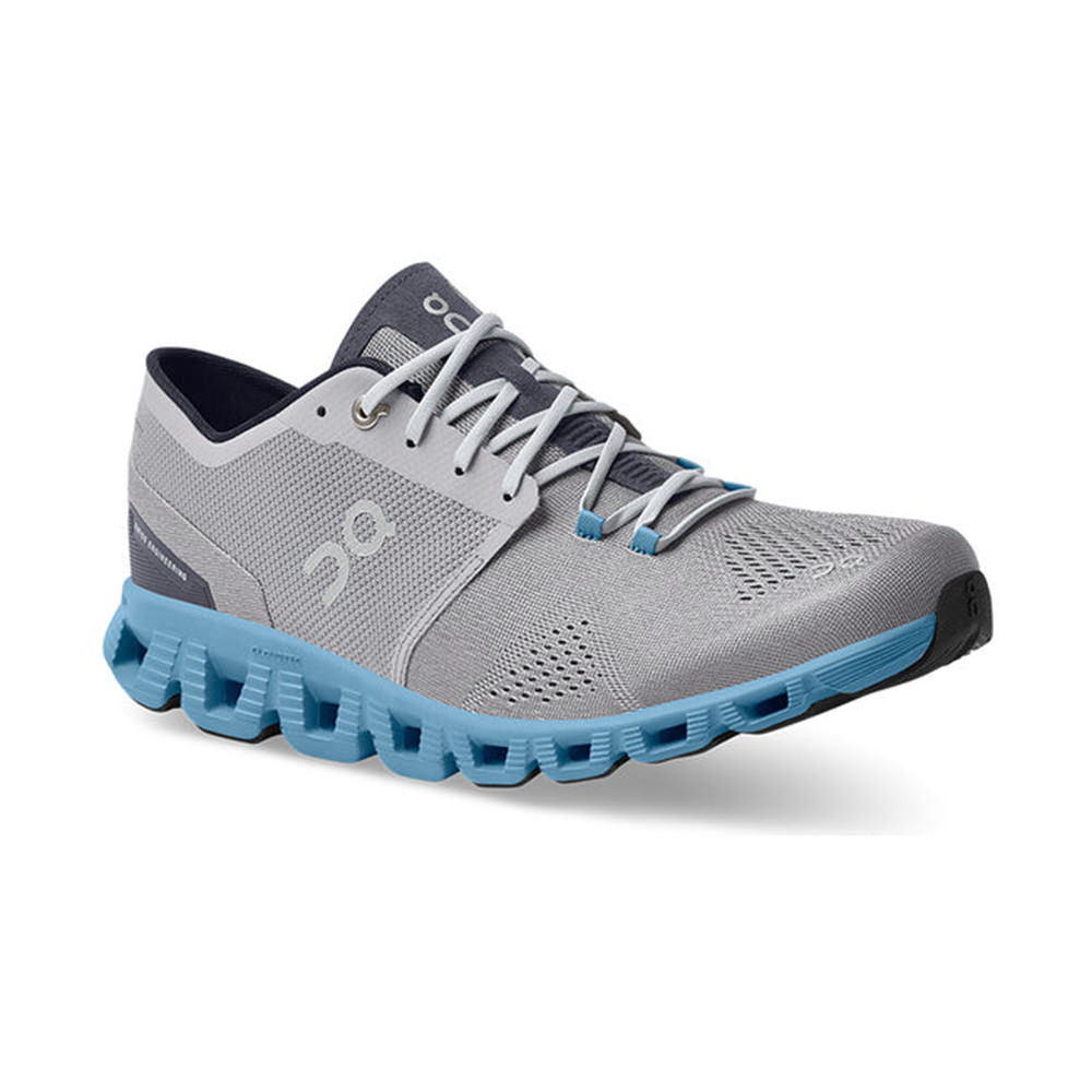 On Running Cloud X Alloy Grey Niagara BlueOn Running Cloud X Alloy Grey ...