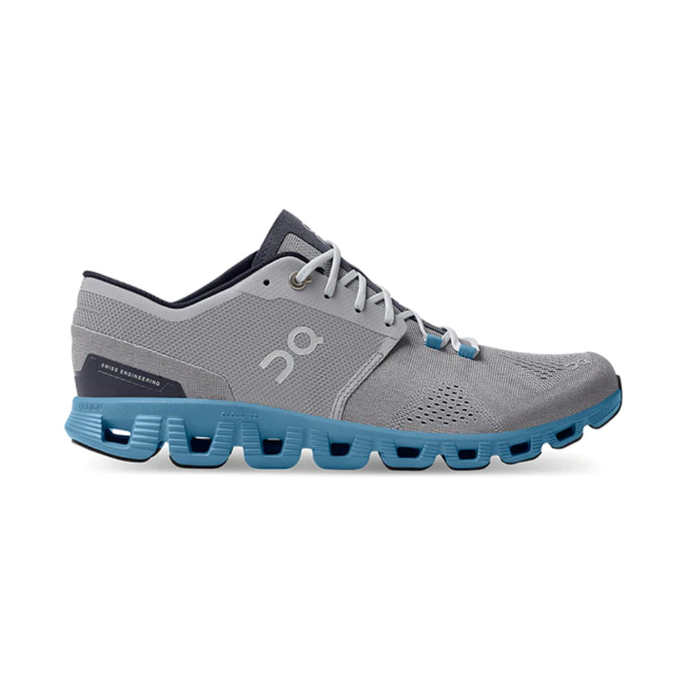 On Running Cloud X Alloy Grey Niagara BlueOn Running Cloud X