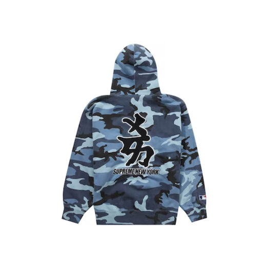 Supreme New York Yankees Kanji Hooded Sweatshirt Blue Camo