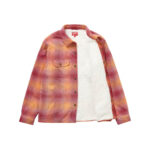 Supreme Shearling Lined Flannel Shirt Orange