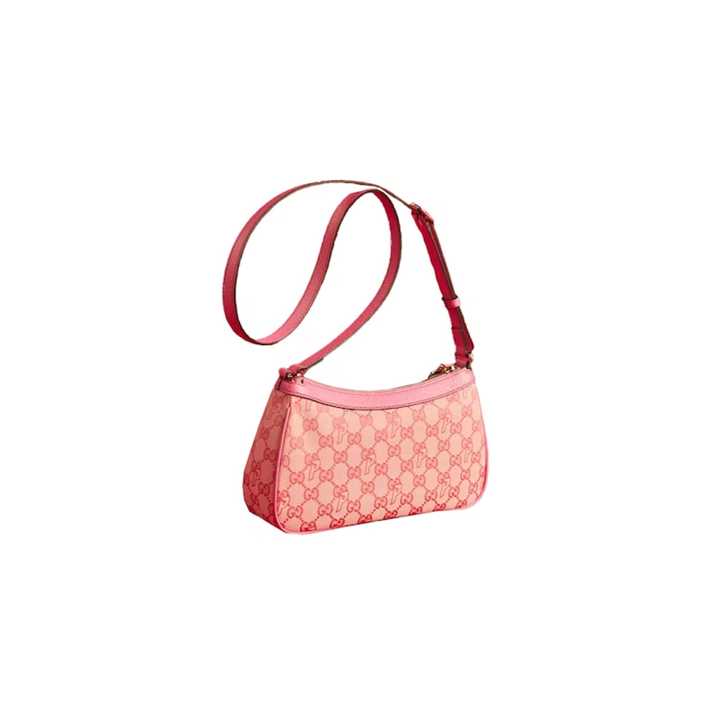 Palace x Gucci GG-P Canvas Half-Moon Mini Bag Pale Pink in GG Supreme  Canvas/Leather with Gold-tone - US