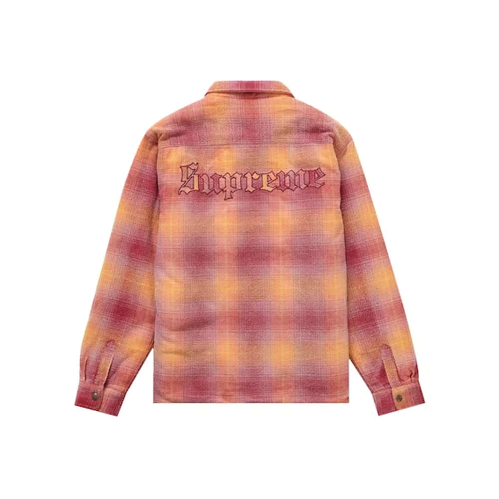 Supreme Shearling Lined Flannel Shirt Orange