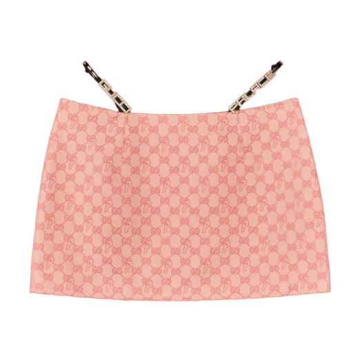Palace x Gucci GG-P Canvas With Lace And Crystal Mini Skirt Pale Pink