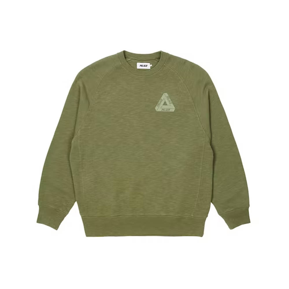 Palace Tri-Ferg Slub Crew OlivePalace Tri-Ferg Slub Crew Olive - OFour 
