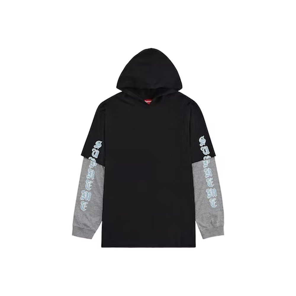 Supreme Layered Hooded L/S Top Black