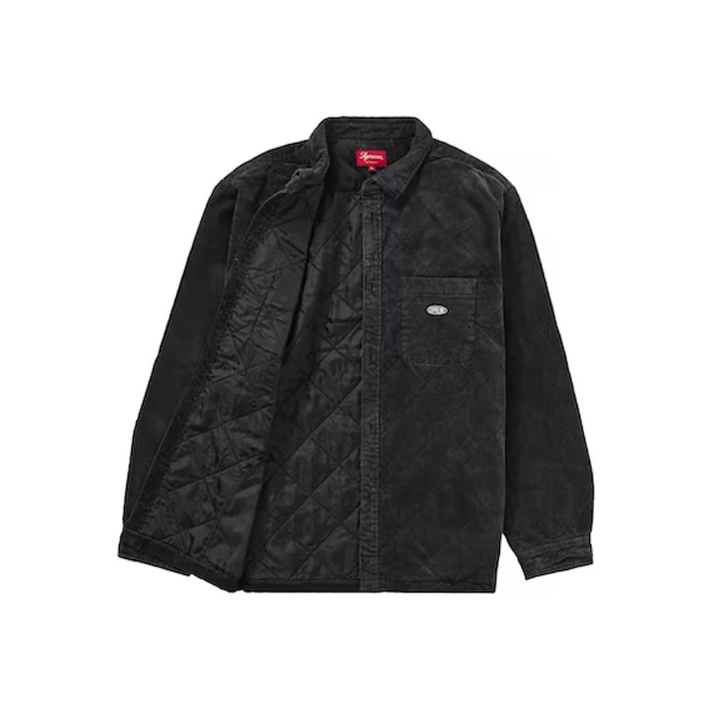 Supreme Quilted Corduroy Shirt Black