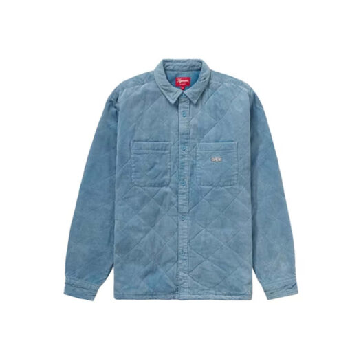 Supreme Quilted Corduroy Shirt Slate Blue