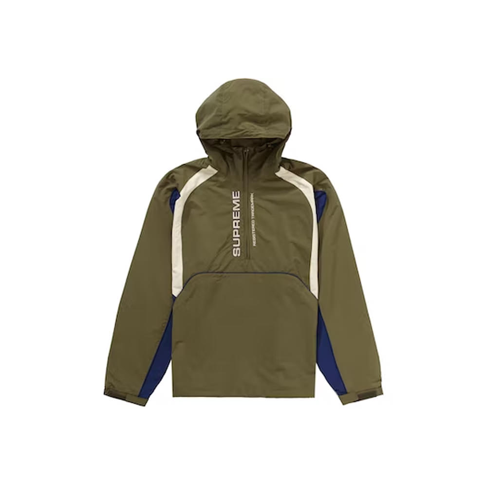 Supreme Paneled Half Zip Pullover OliveSupreme Paneled Half Zip