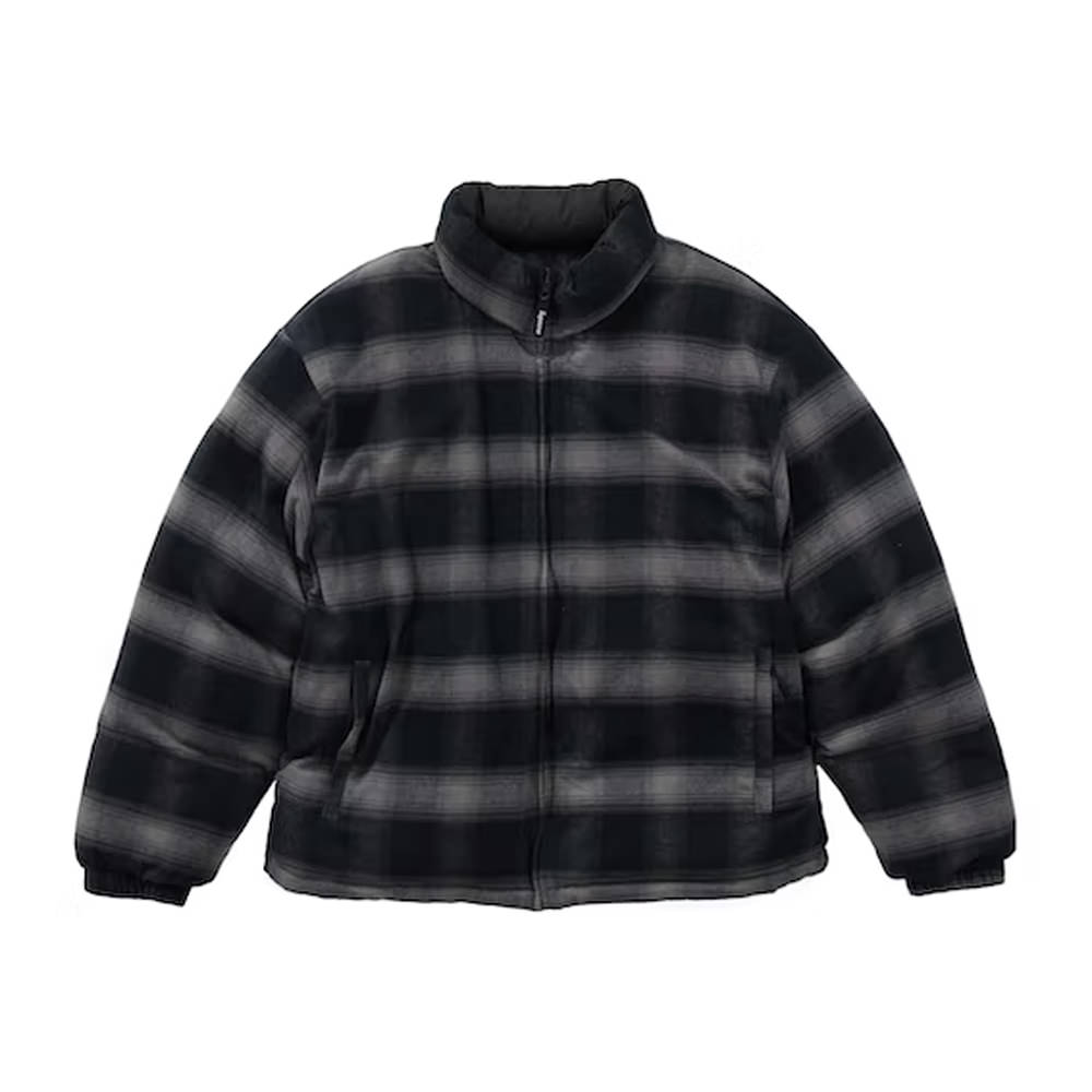 Supreme Flannel Reversible Puffer Jacket Black