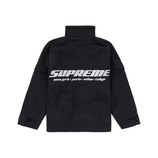 Supreme Brushed Twill Zip Jacket Black
