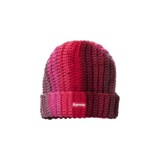 Supreme Gradient Crochet Beanie Red