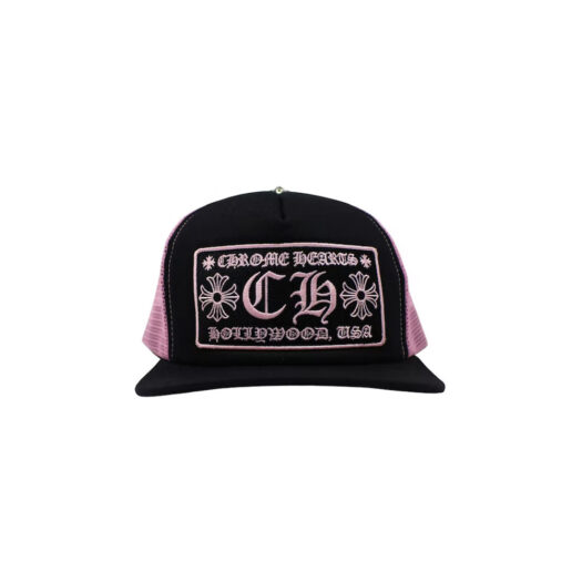 Chrome Hearts CH Hollywood Trucker Hat Black/Pink