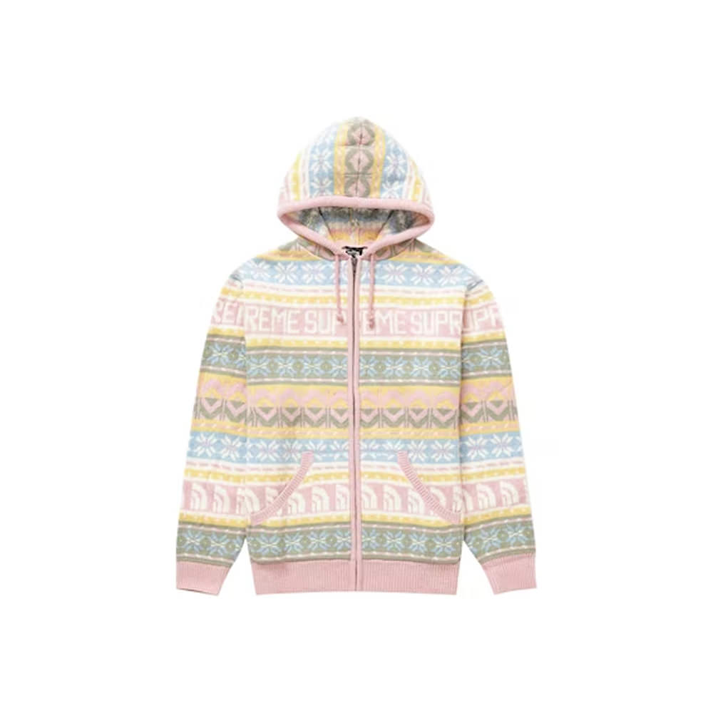 Supreme The North Face Zip Up Hooded Sweater PinkSupreme The North