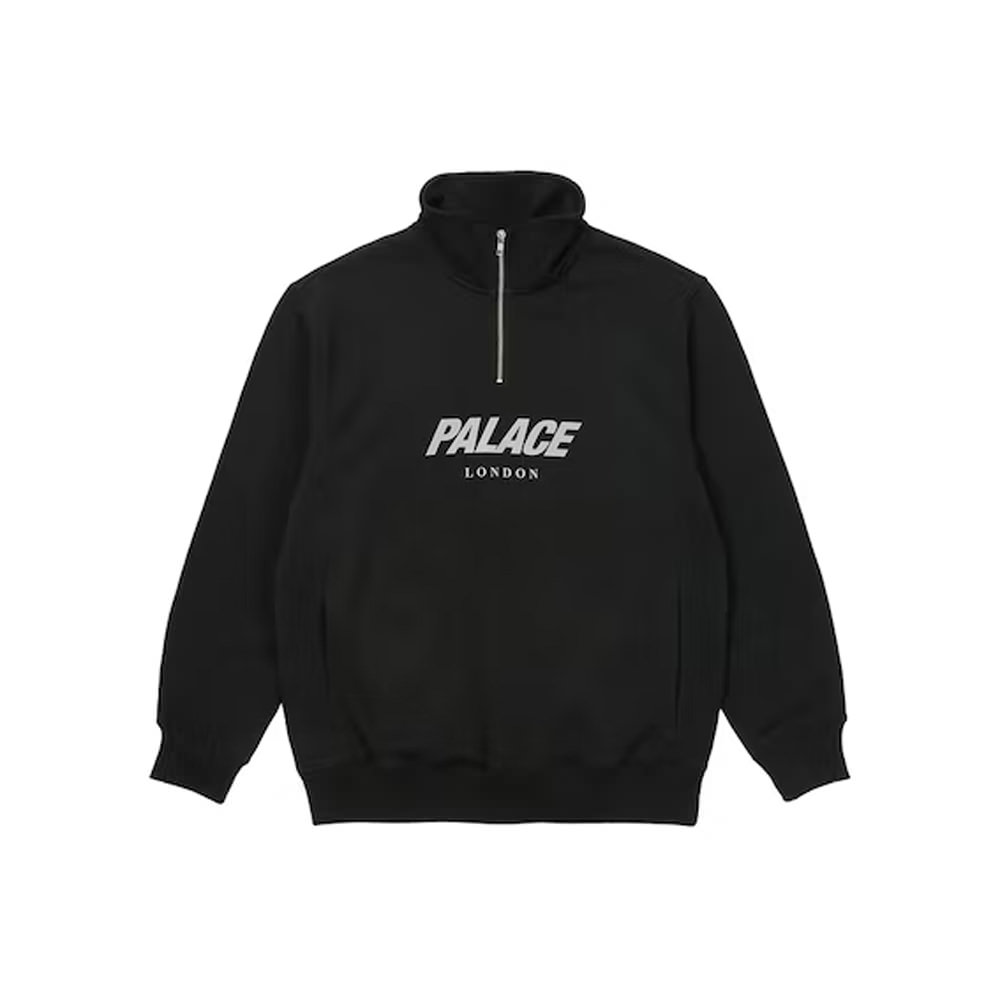 Palace Rib 1/4 Zip Funnel BlackPalace Rib 1/4 Zip Funnel Black - OFour