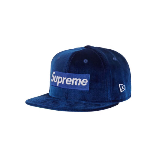 Supreme Velour Box Logo New Era Navy