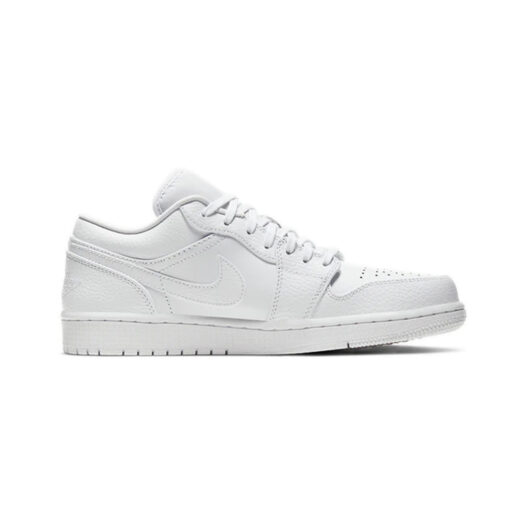 Jordan 1 Low Triple White Tumbled Leather