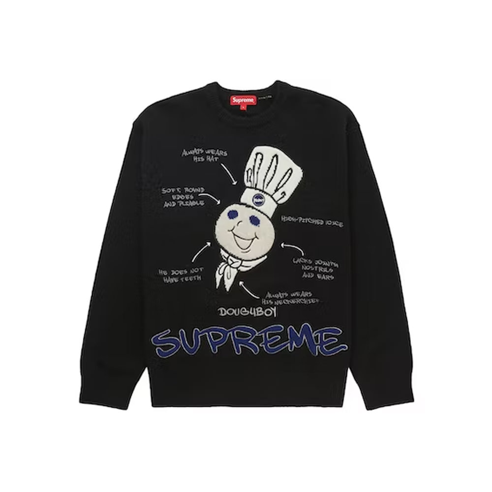 Supreme Doughboy Sweater BlackSupreme Doughboy Sweater Black - OFour